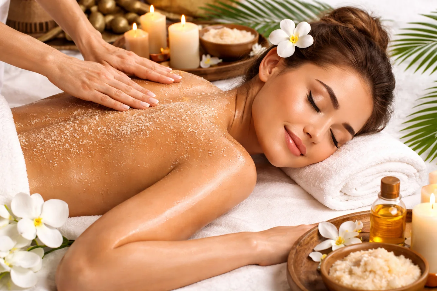 A spa guest receiving the Full Body Glow treatment featured in the Willow & Glow demo